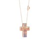 Belle Époque Pink Gold and Rainbow Sapphires Necklace, 20x26mm